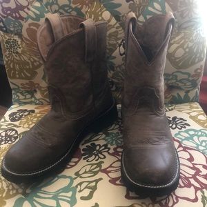 Ariat Fat baby boots. Brown distressed. Womens size 10